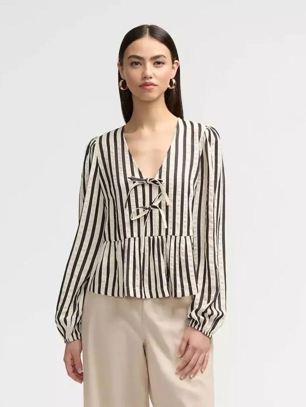 NVLT Long Sleeve Peplum Top